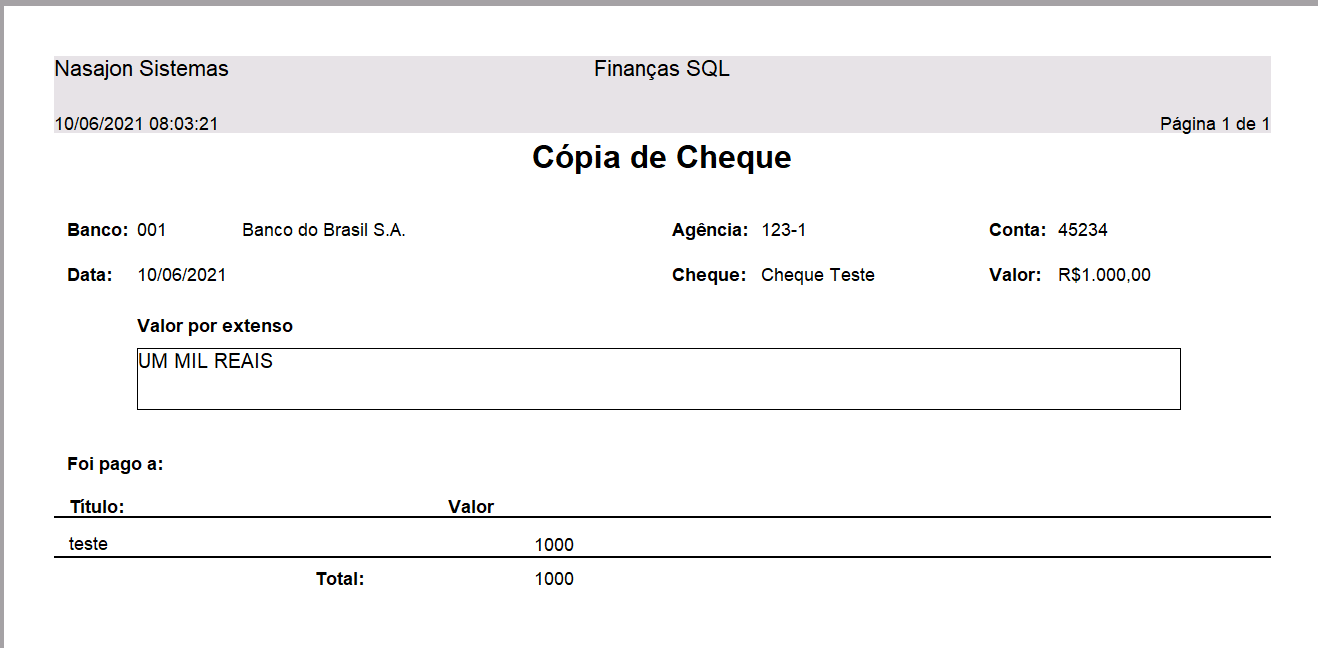 Como preencher um Cheque
